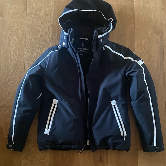 Spyder Black Ski Jacket with White Accents size 6 Women - Picture 2 of 11